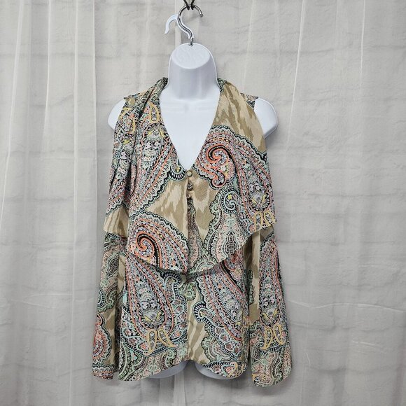 Sunny Leigh Blue Pink Paisley Animal Stripe Tank Boho Festival L - Picture 11 of 11